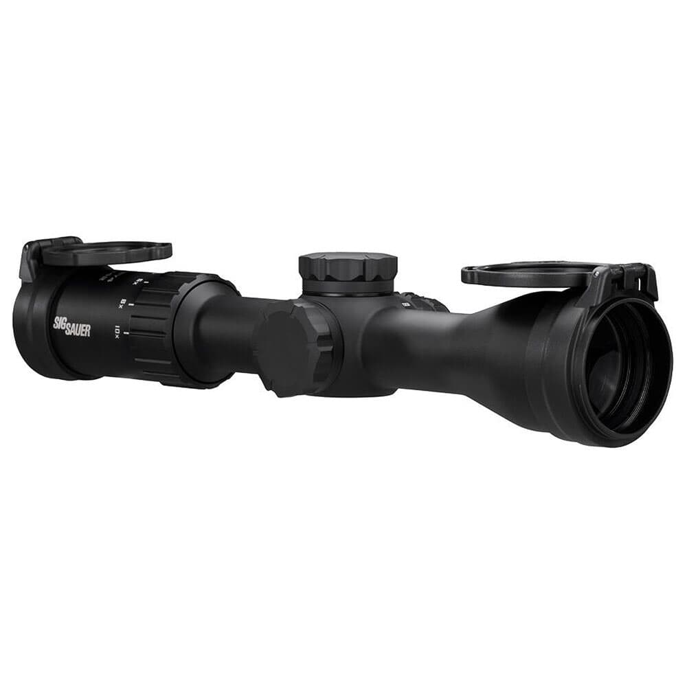 Sig Sauer WHISKEY4 2.5-10x42mm Illum HellFire Quadplex 1/4MOA SFP Riflescope w/Capped Turrets &amp; Side Focus SOW42004