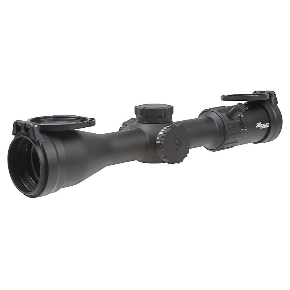 Sig Sauer WHISKEY4 3-12x44mm Quadplex 1/4MOA SFP Riflescope w/Low Profile Capped Turrets SOW43003