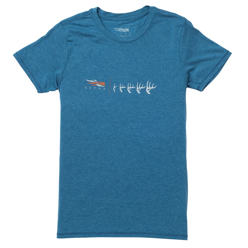 Sitka Womens Antler Evolution Whitetail Tee SS Pond Heather Medium 20108-PH-M