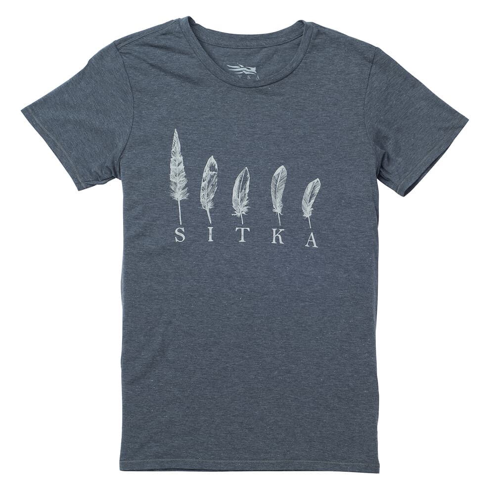 Sitka Womens Five Feathers Tee SS Lead Heather Large 20113-LH-L