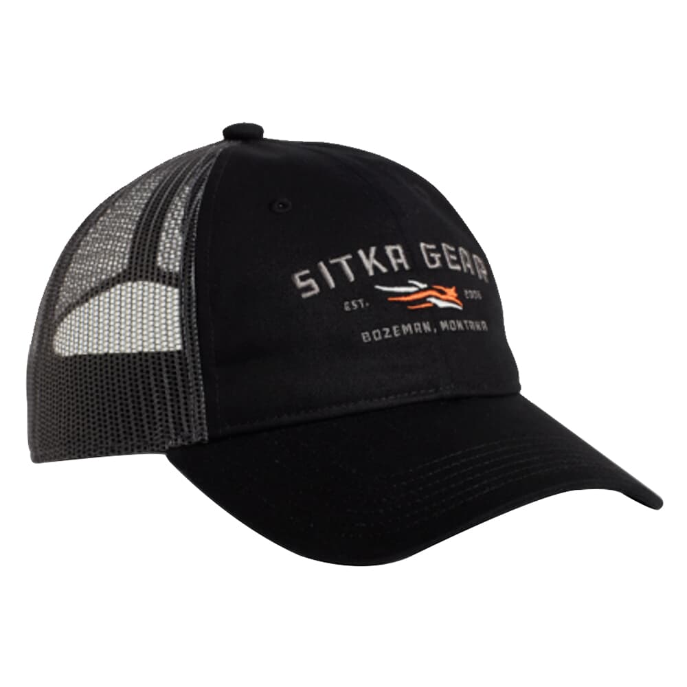 Sitka Gear Wordmark Lo Pro Trucker Sitka Black One Size Fits All 20264-BK-OSFA