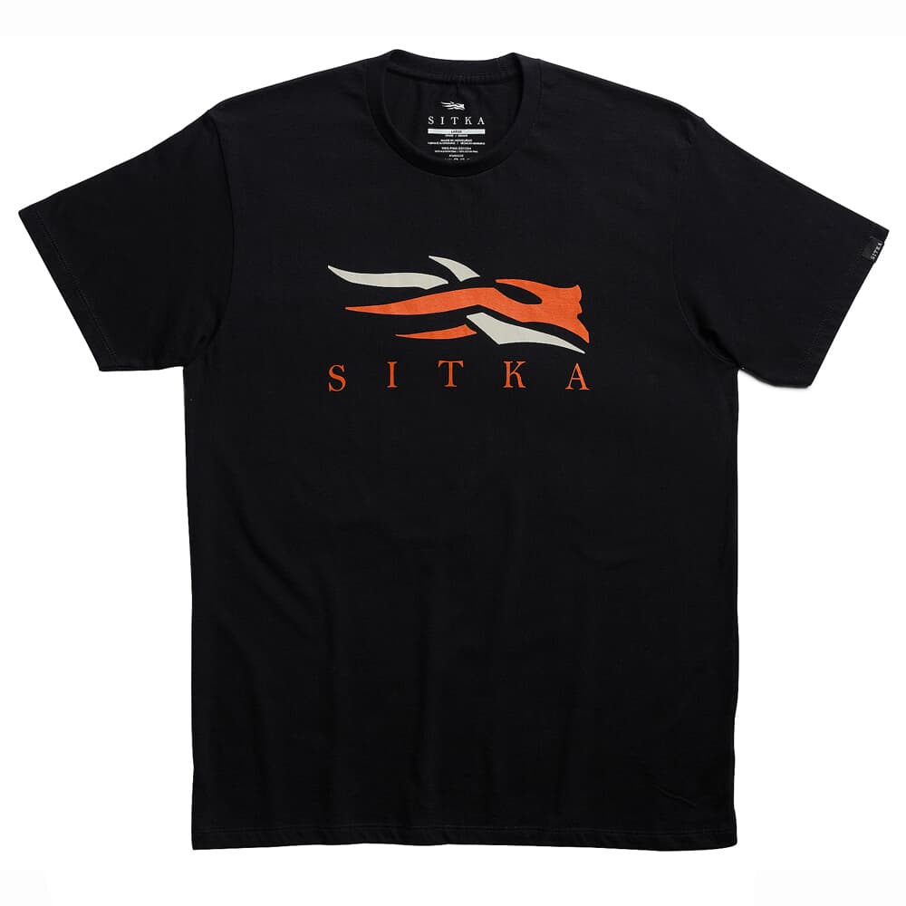 Sitka Gear Icon Tee Black Orange XX Large 600087-BKOR-XXL