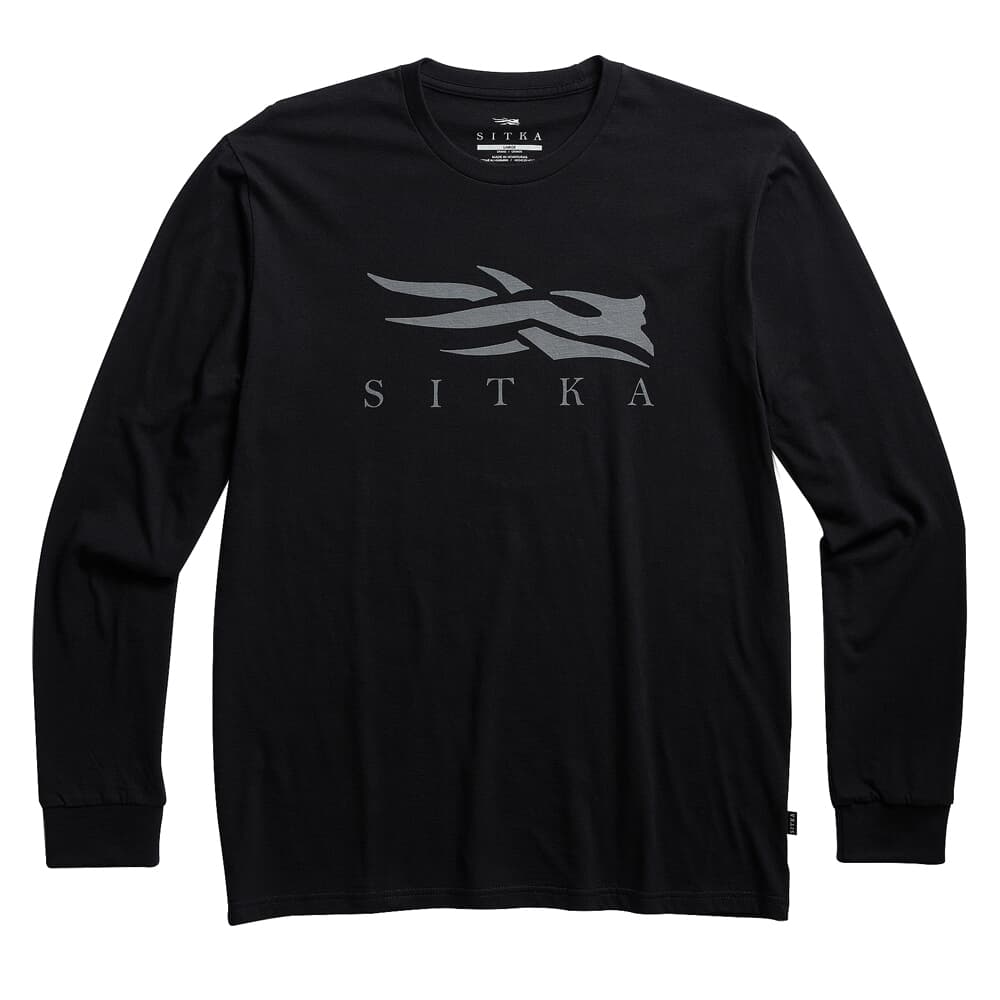 Sitka Gear Icon Long Sleeve Tee Sitka Black Small 600092-BK-S