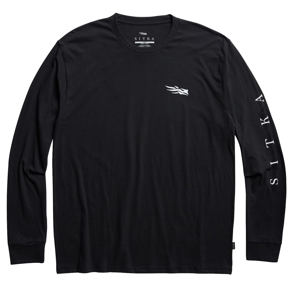 Sitka Gear Foundation Long Sleeve Tee Sitka Black Medium 600093-BK-M
