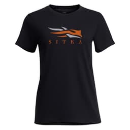 Sitka Gear Women's Icon Tee Black/Orange Medium 600249-BKOR-M