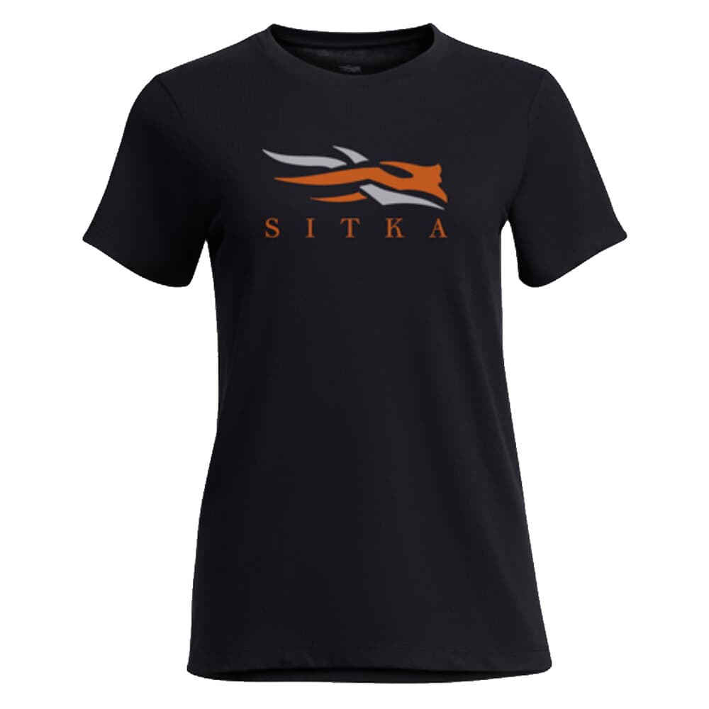 Sitka Gear Women's Icon Tee Black/Orange Medium 600249-BKOR-M