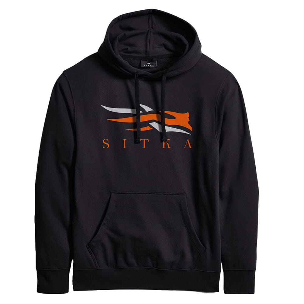 Sitka Gear Icon Pullover Hoody Black Orange 600269-BKOR