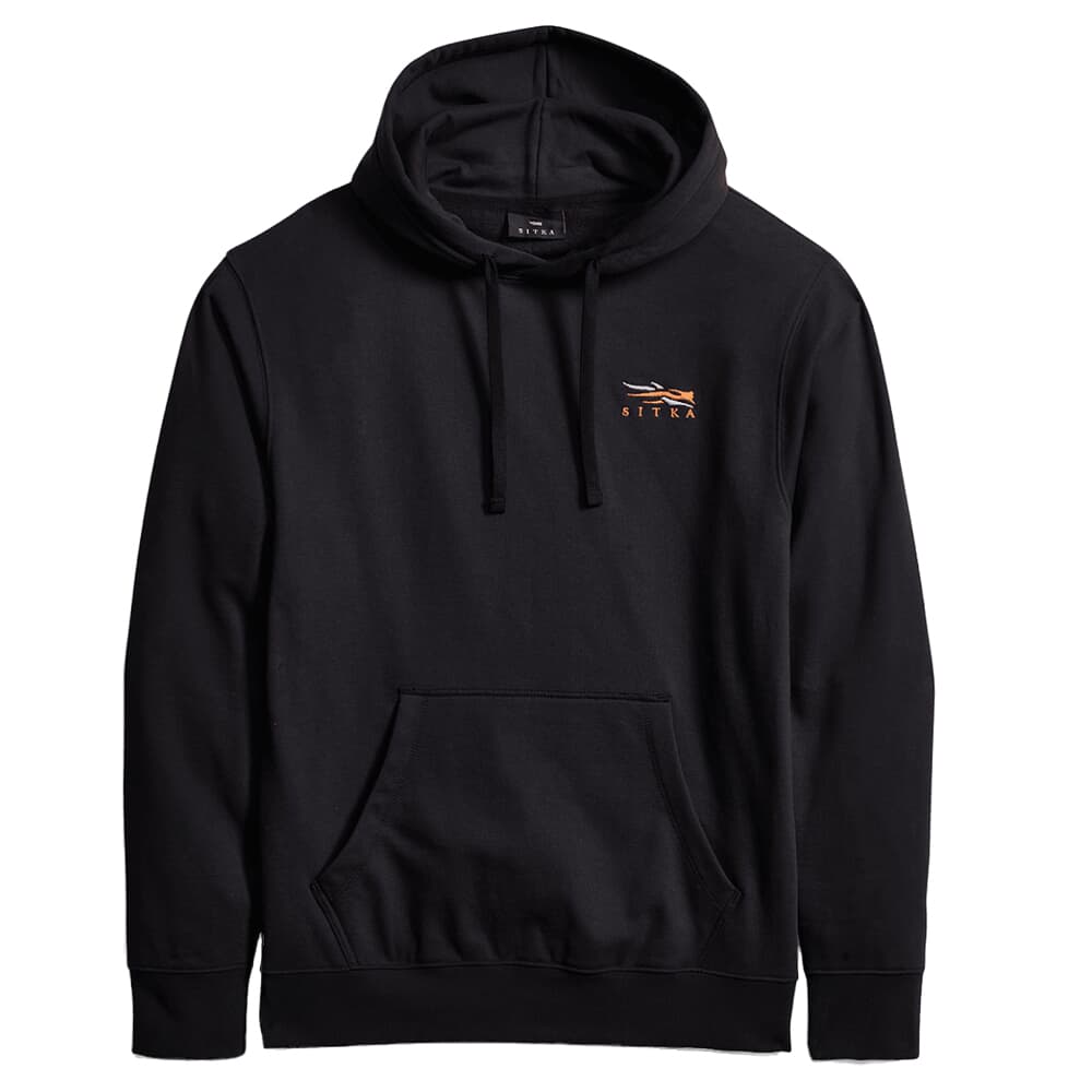 Sitka Gear Icon Classic Pullover Hoody Black Orange Medium 600271-BKOR-M