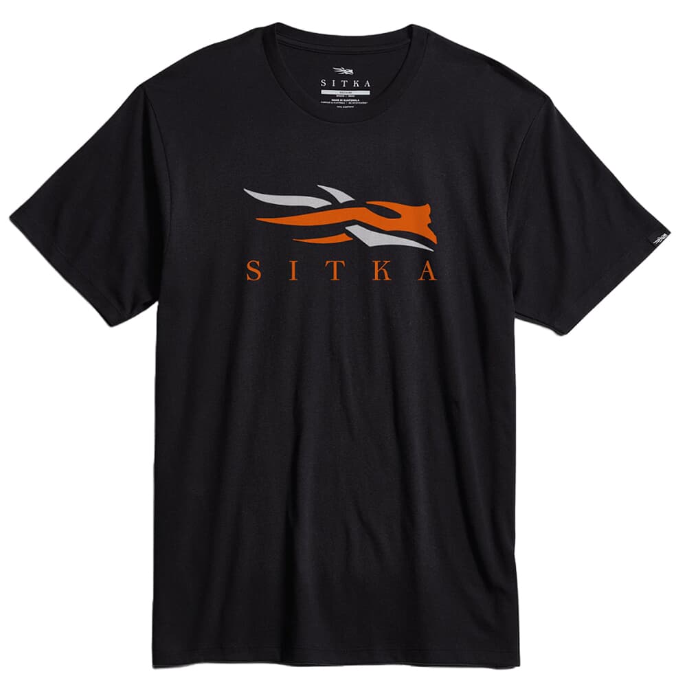 Sitka Gear Icon Tee Black Orange X Large 600297-BKOR-XL