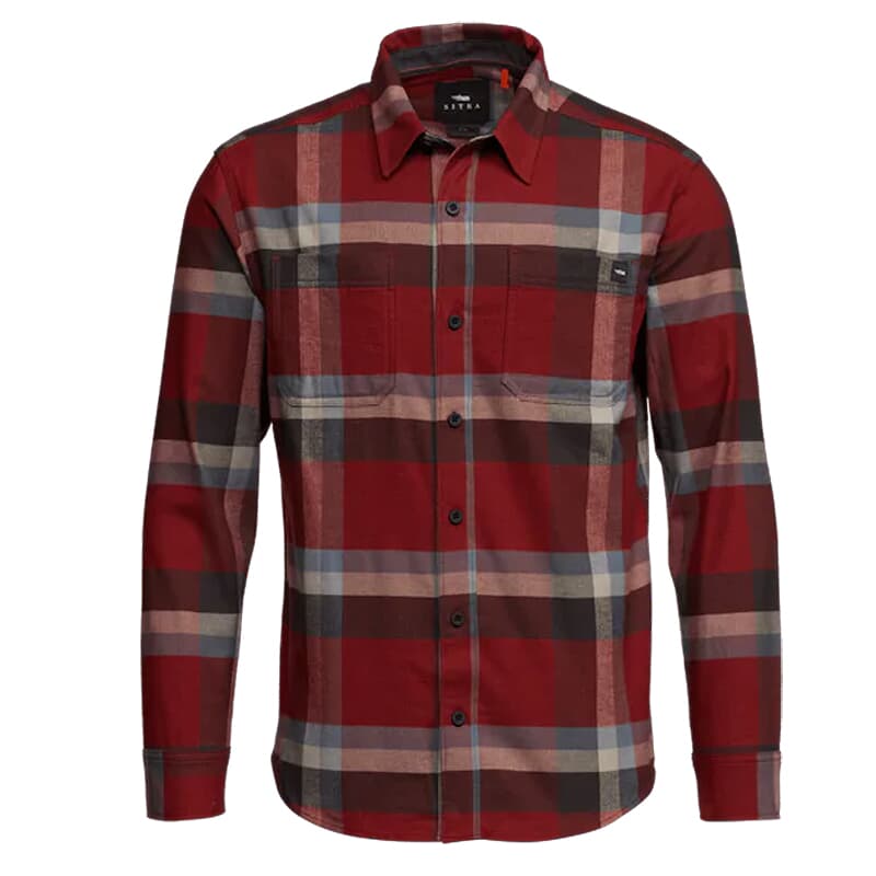 Sitka Gear Ashland Light Weight Flannel Dark Red Fall Plaid X Large 600304-DKRP-XL