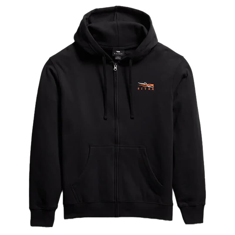 Sitka Gear Icon Classic Full Zip Hoody Black/Orange Large 600430-BKOR-L