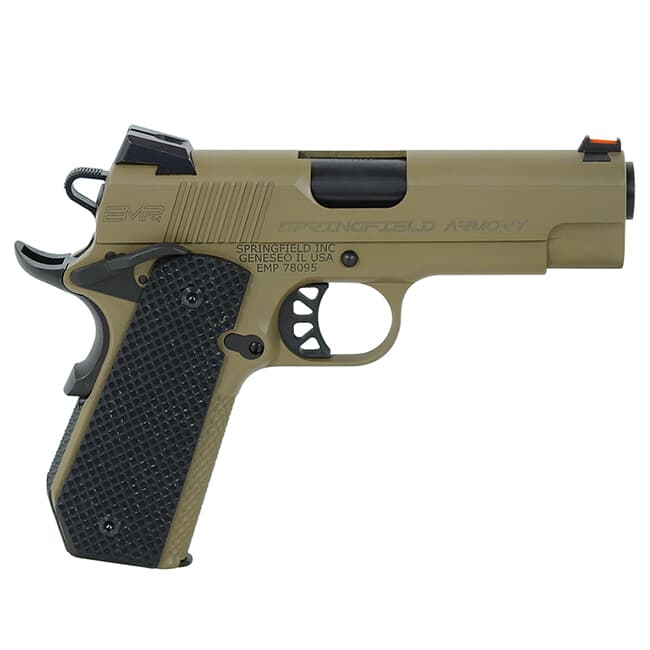 Springfield Armory 1911-A1 EMP 4" 9mm Champion Desert FDE Conceal Carry Contour Pistol (w/ 3 Mags & G10 Grips) PI9229F