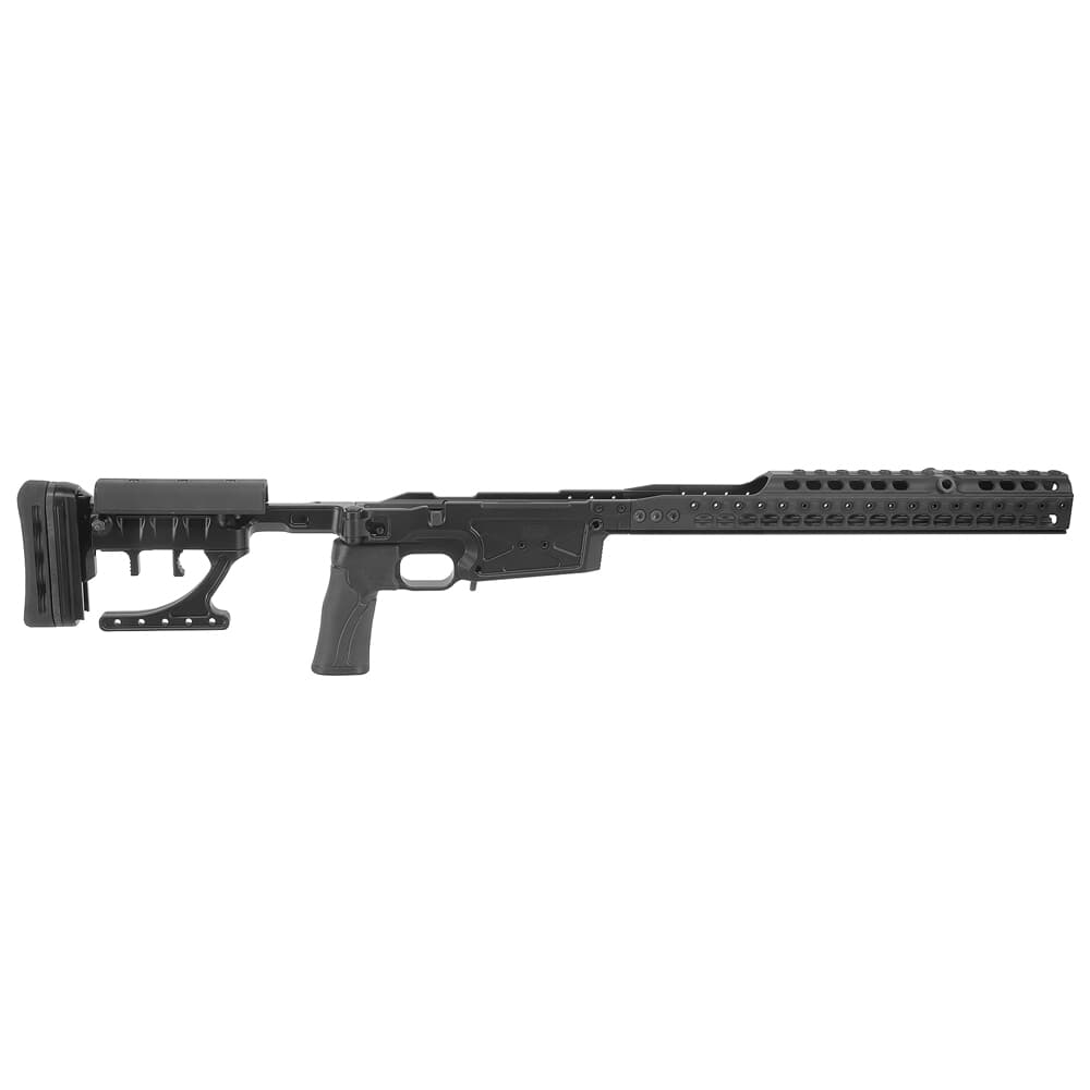 Spuhr SICS Tikka T3/T3x SA Blk Chassis w/16&quot; ARCA Forend &amp; QD Sling Swivels CH000003