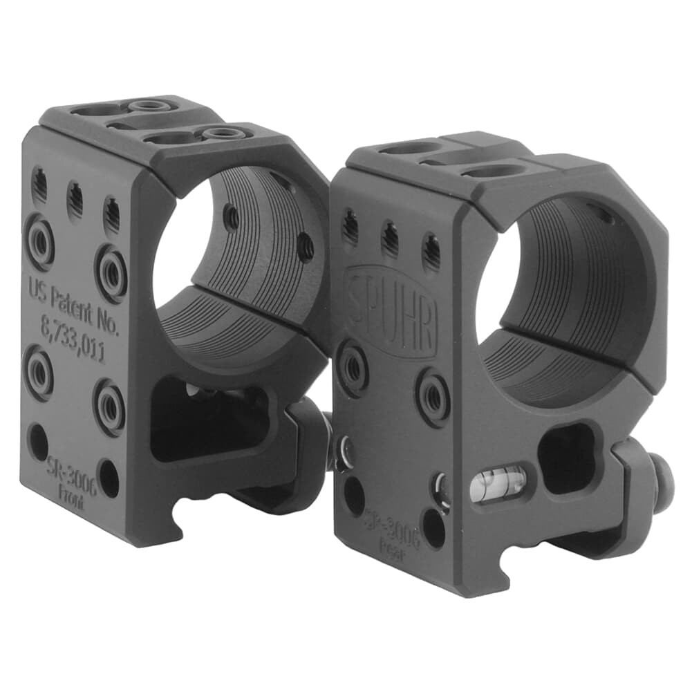 Spuhr Separate 30mm 0MIL/0MOA 1.35&quot; Scope Rings w/ Leveling Kit SR-3006