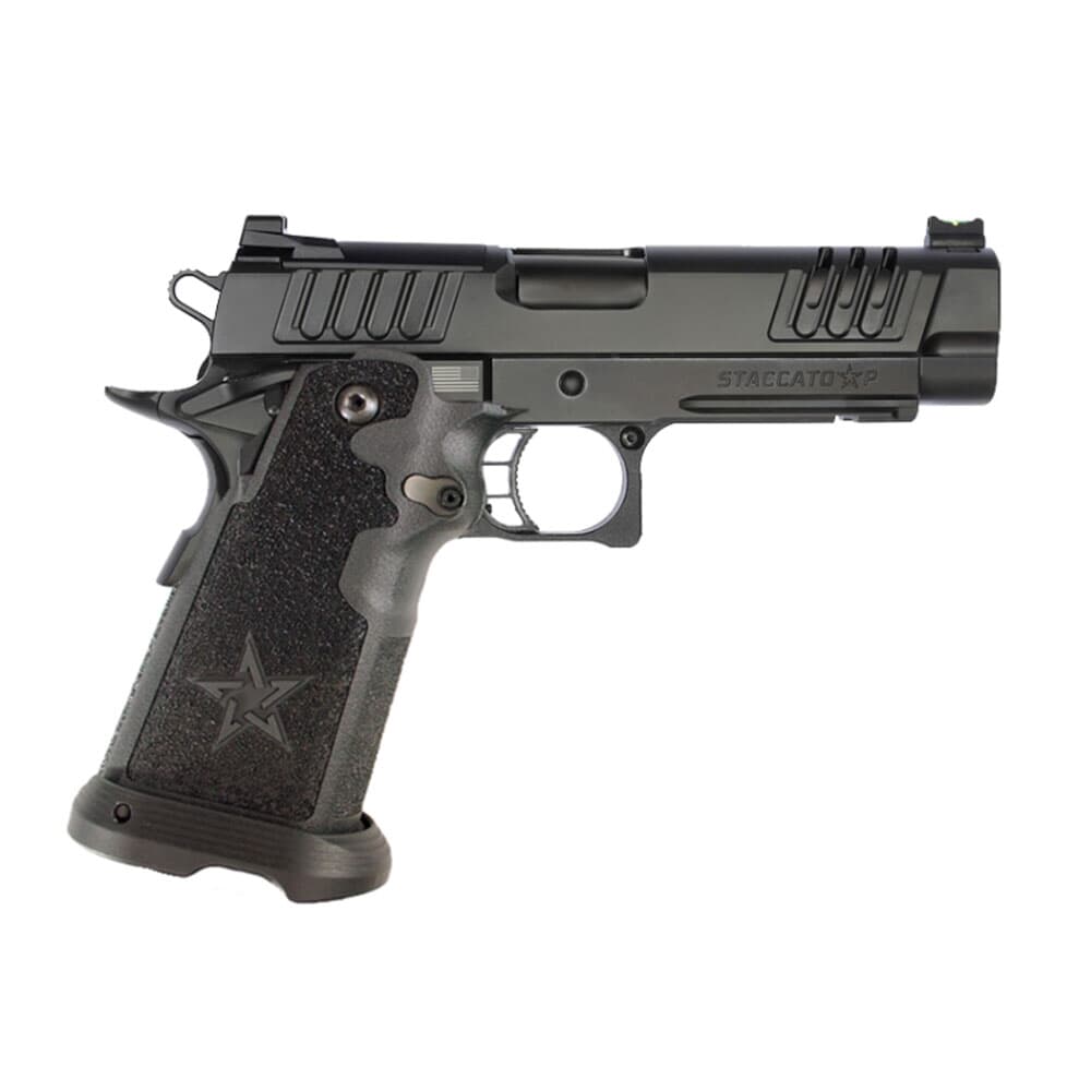 Staccato P Duty V2 9mm DLC/DLC TB  P Optic Ready Dlc Threaded Barrel Tac Texture Grip With X-Series Serrations 12-1200-000303-01
