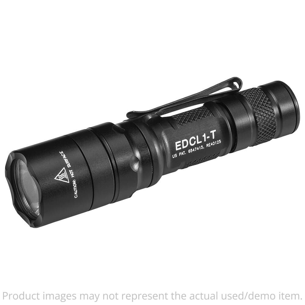 SureFire USED EDCL1-T 5/500 LU Everyday Carry Tactical LED Black Flashlight EDCL1-T NO BOX, NEW CONDITION UA6634