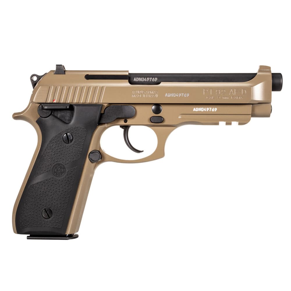 Taurus PT92 9mm Flat Dark Earth Hogue 5&quot; Pistol w/(2) 17rd Mags 1-92015AA-H