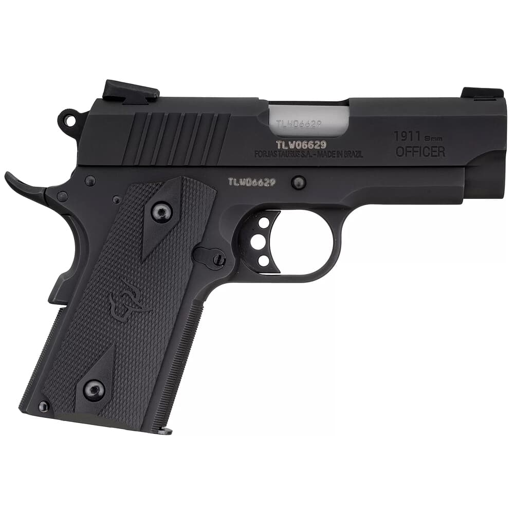 Taurus 1911 Officer 9mm Luger 3.5" Bk/Bk Pistol w/ 8+1rd Mag 1-191101OFC-9MM