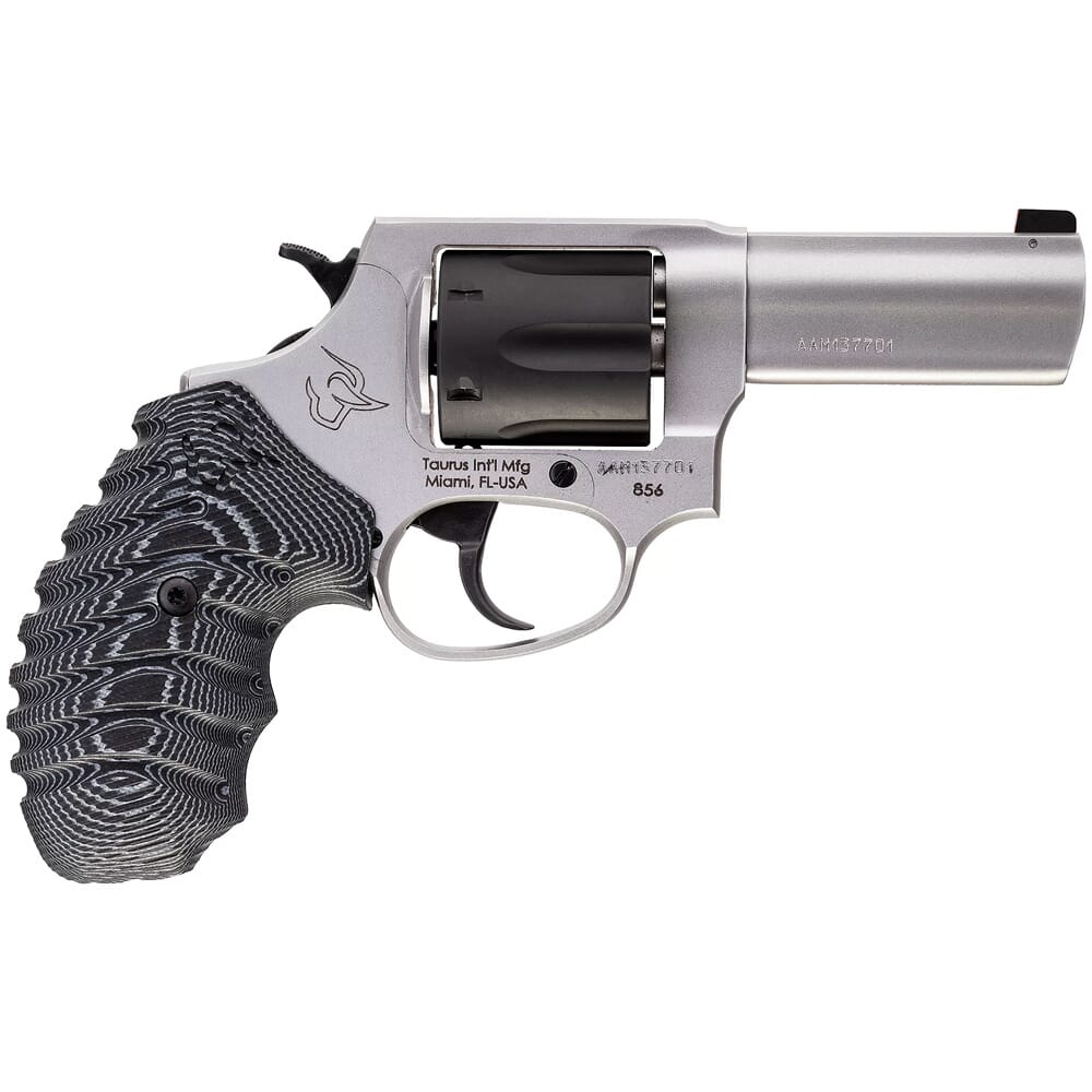 Taurus 856 .38 Special 3" 6rd SS Black Accent N.S. VZ Grip CA Compliant Revolver 2-85635NSVZ