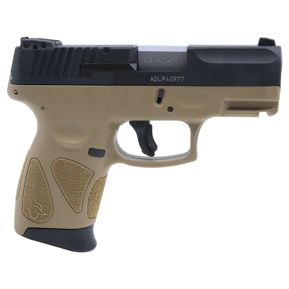 Taurus G2C 9mm Tan/Bk 3.26" BL Pistol w/(2)12rd Mags 1-G2C931-12T
