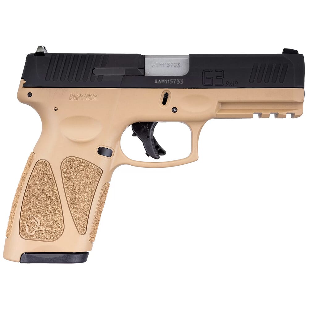 Taurus G3 9mm Tan/Bk 4" BL Pistol w/(2)15rd Mags 1-G3B941T-15