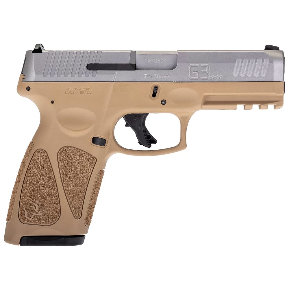 Taurus G3 9mm Tan/SS 4" BL Pistol w/(2)15rd Mag 1-G3B949T-15
