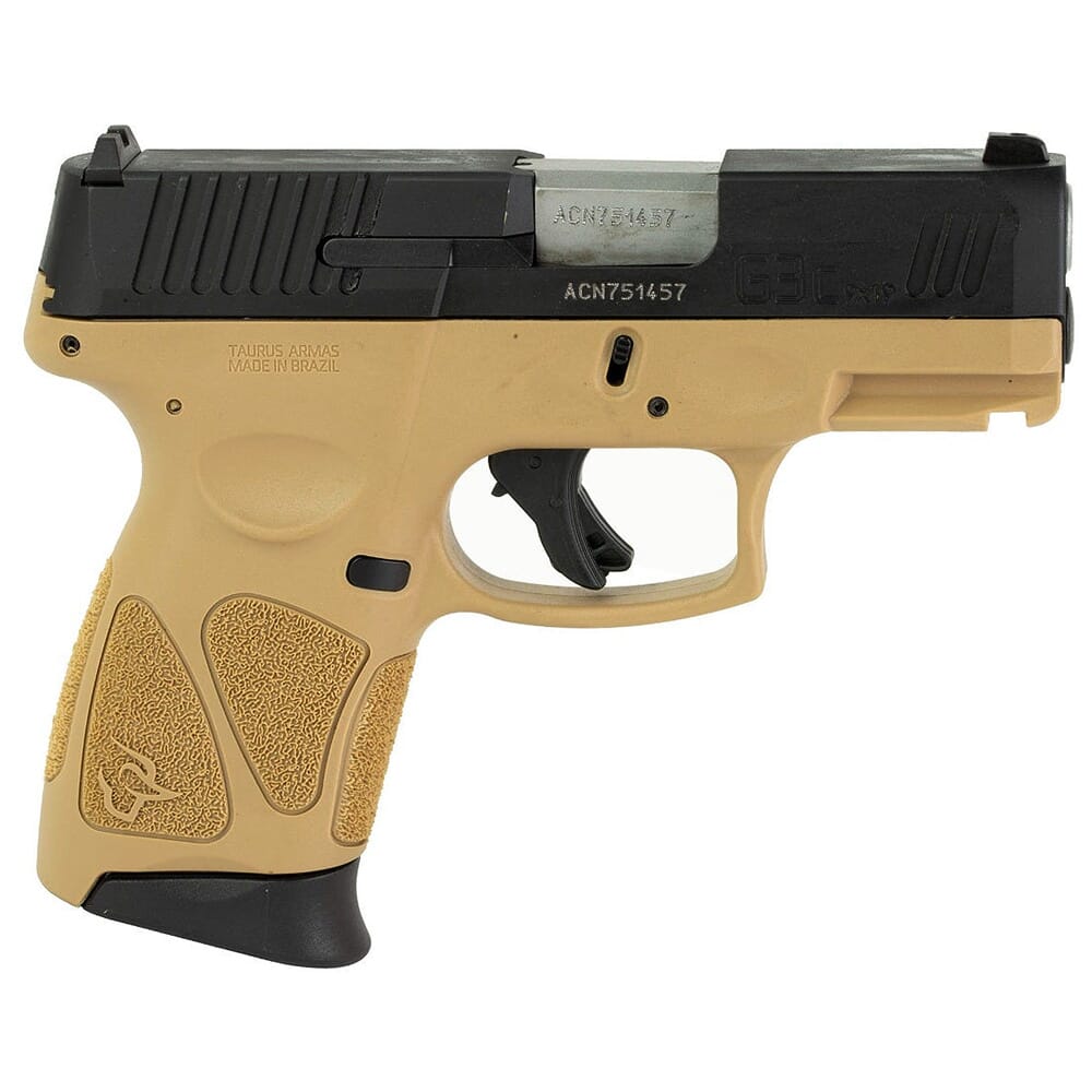 Taurus G3C 9mm Tan/Bk 3.26" Pistol w/(3)12rd Mags 1-G3C931T