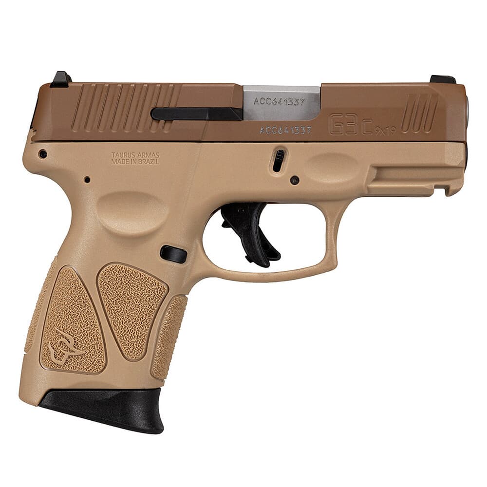 Taurus G3C 9mm 3.26&quot; Tan/Troy Coyote MA Compliant Pistol w/(3)10rd Mags 1-G3C93ET-MA
