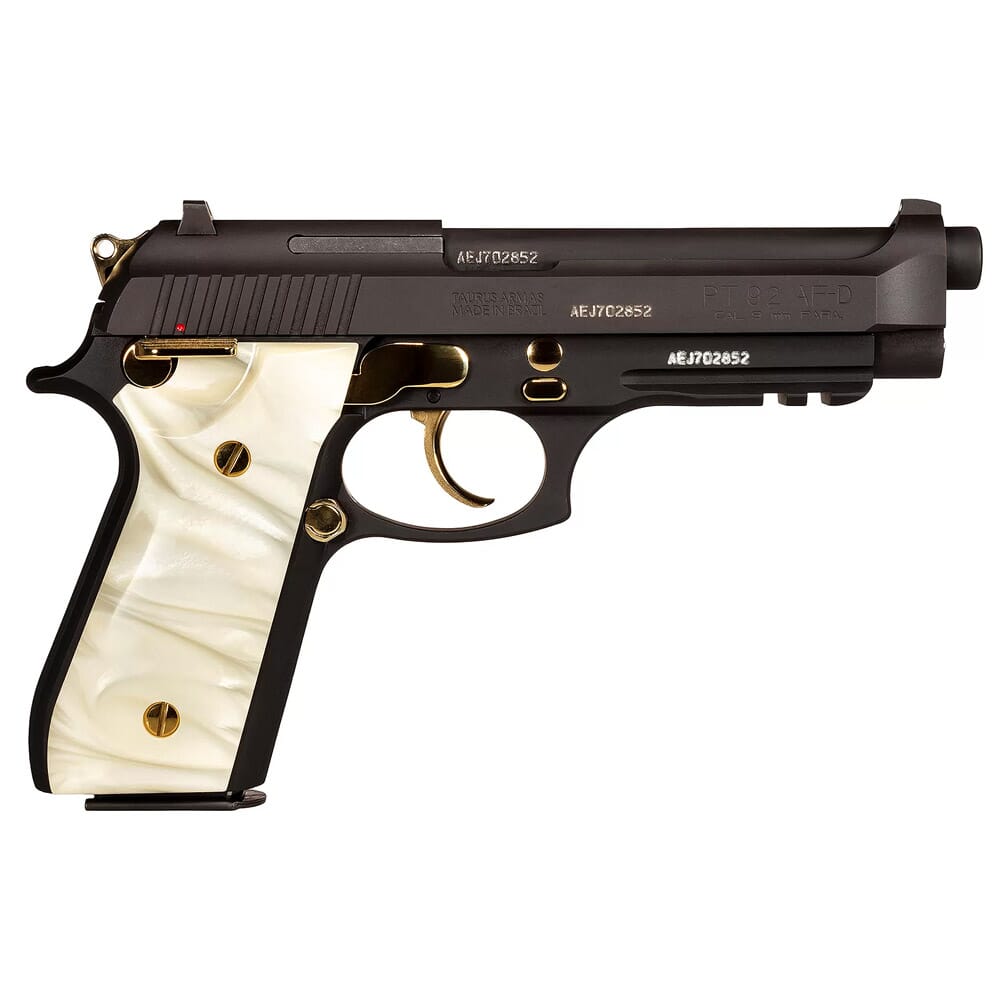 Taurus PT92 9mm Black/Gold/Pearl 5" Pistol w/(2) 17rd Mags 1-920151GLD-WP