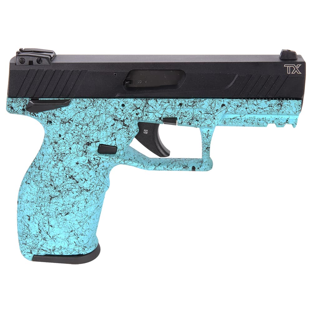 Taurus TX22 .22 LR 4&quot; Bbl Cyan Splat/Black Pistol w/(2) 10rd Mags 1-TX22141SP4-10