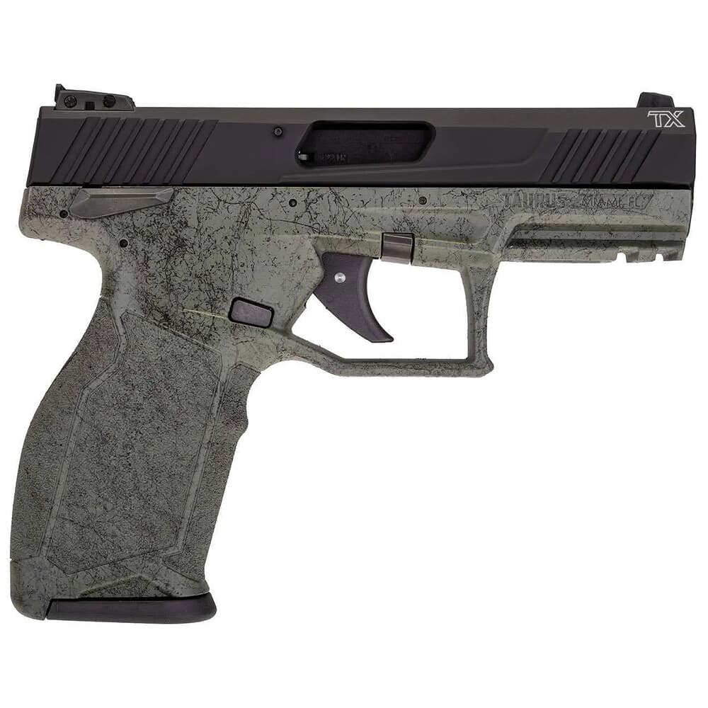 Taurus TX22 22LR 4" Green Splatter Black/Bk Pistol w/(2)16rd Mags 1-TX22141SP2