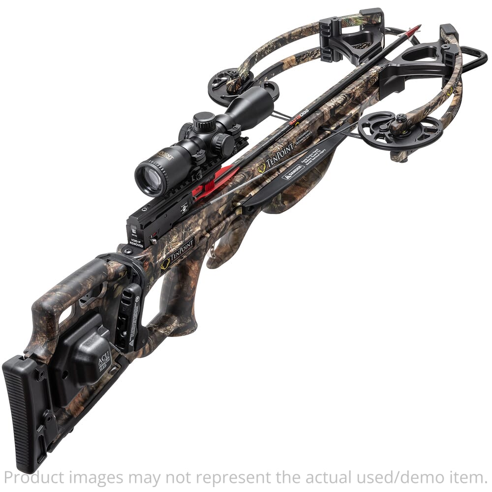 TenPoint USED Turbo M1 Crossbow w/ACUdraw, 50 Sled, Pro-View Scope, Mossy Oak Country CB19020-5527 - SN#0023.000090 UA2617