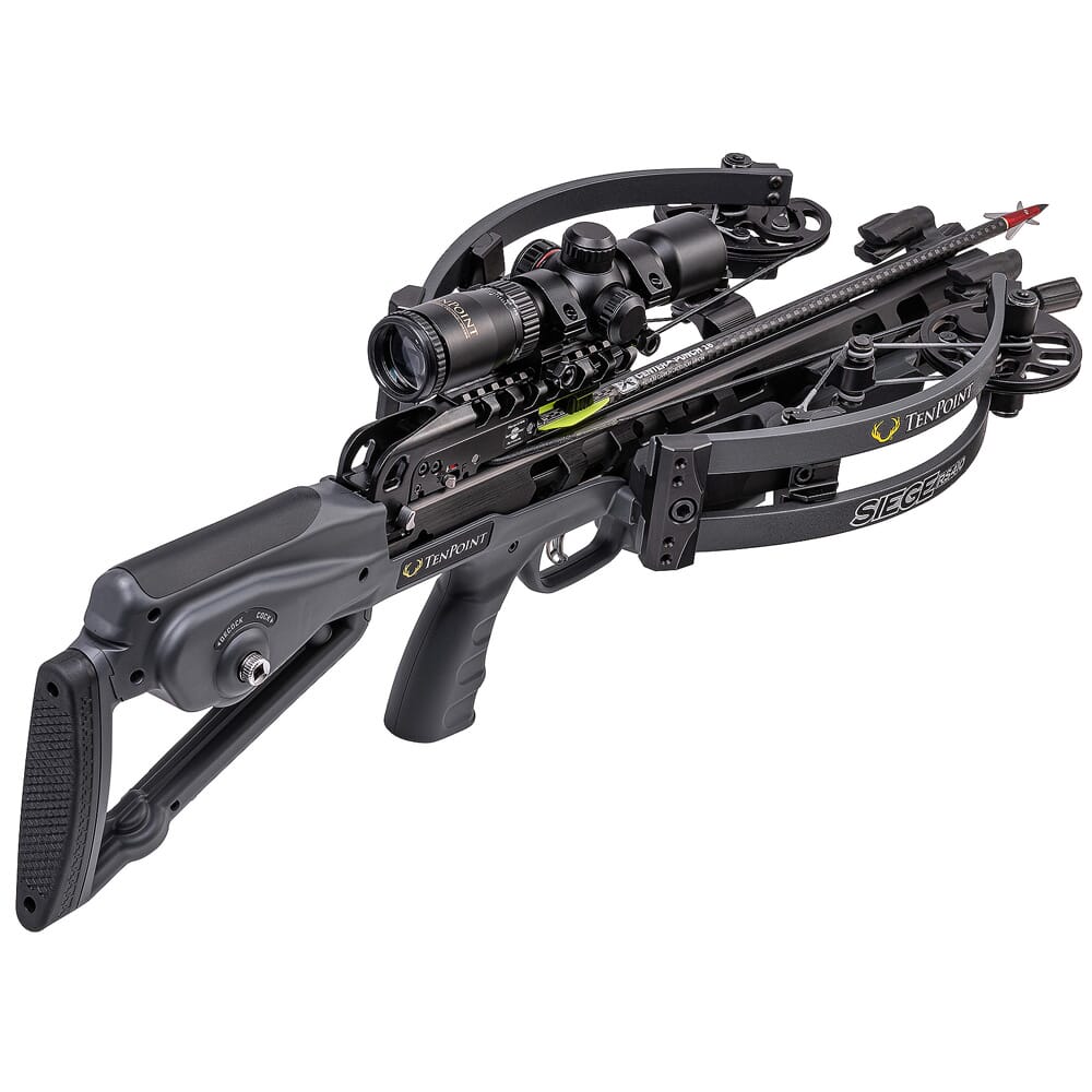 TenPoint Siege RS410 Crossbow w/ACUslide, RangeMaster Pro Scope, Graph Gry CB21012-1819