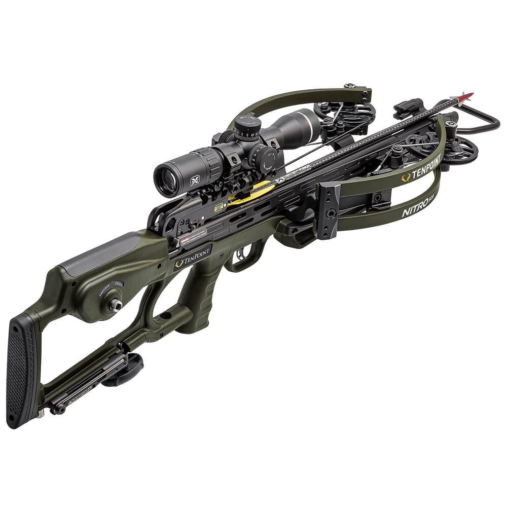 TenPoint Nitro 505 Crossbow w/ ACUslide &amp; EVO-X Elite Black Scope Moss Green CB22005-1199