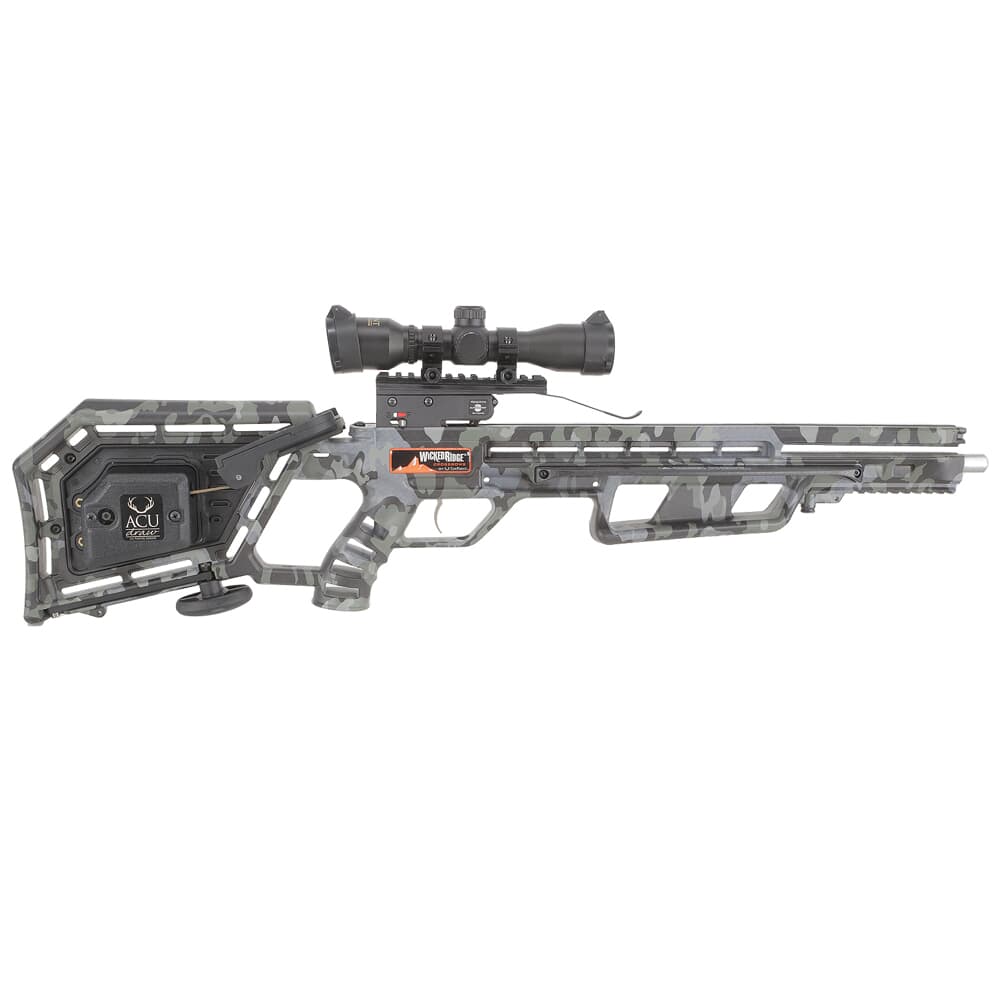 Wicked Ridge USED M-370 Peak Camo Crossbow w/ACUdraw and Multi-Line Scope WR20003-9532 Broken Accudraw Missing arrow, Crank UA2679