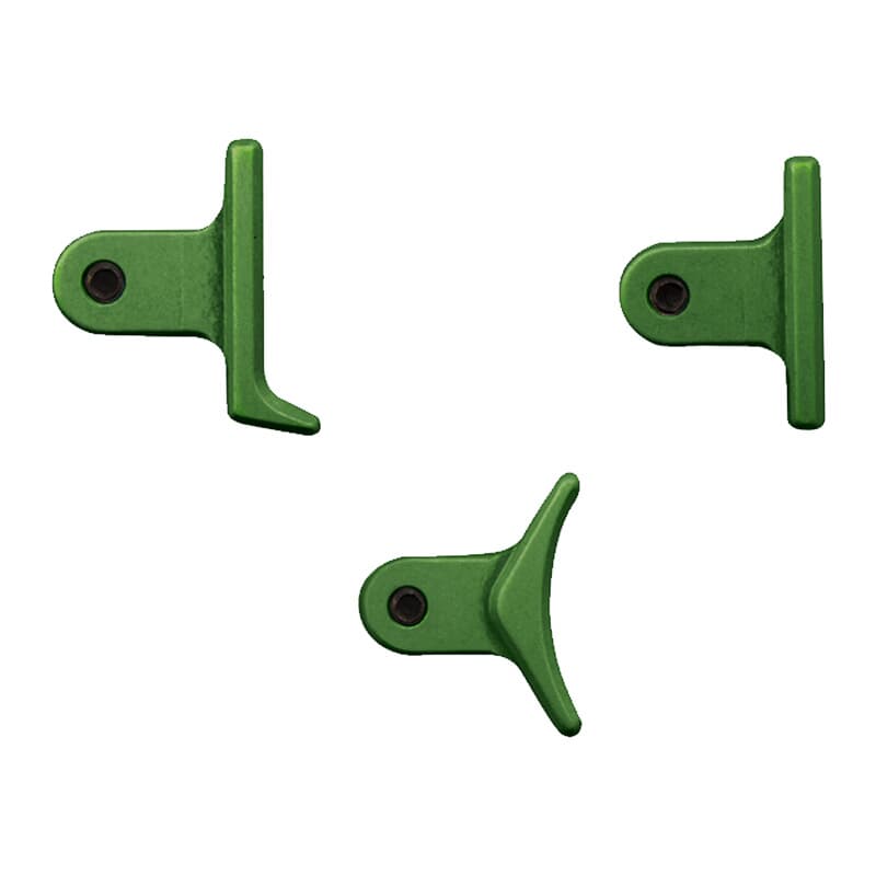 Timney Triggers Calvin Elite Custom AR/Remington 700 Green Shoe Kit w/Heeled, Curved, & Straight Trigger Shoes CE-5