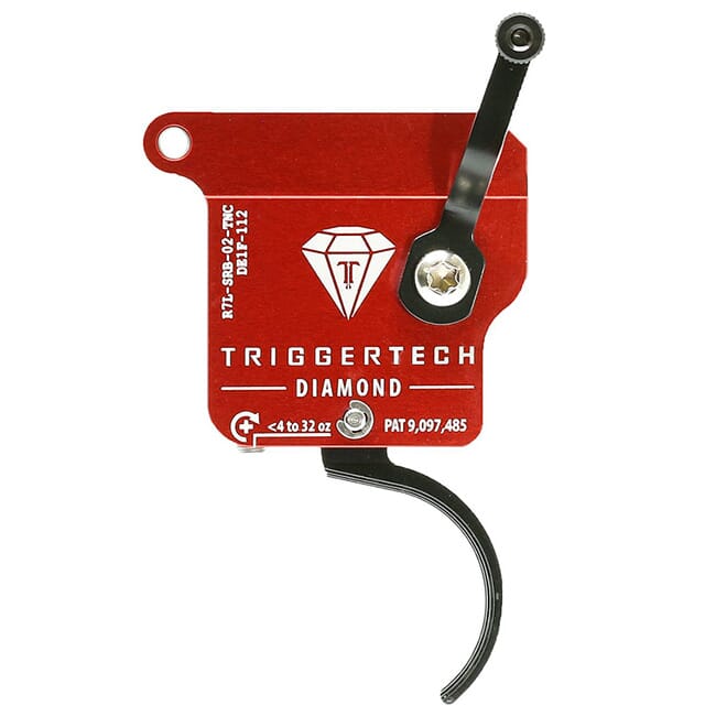 TriggerTech Rem 700 Clone LH Diamond Curved Clean Blk/Red Single Stage Trigger R7L-SRB-02-TNC