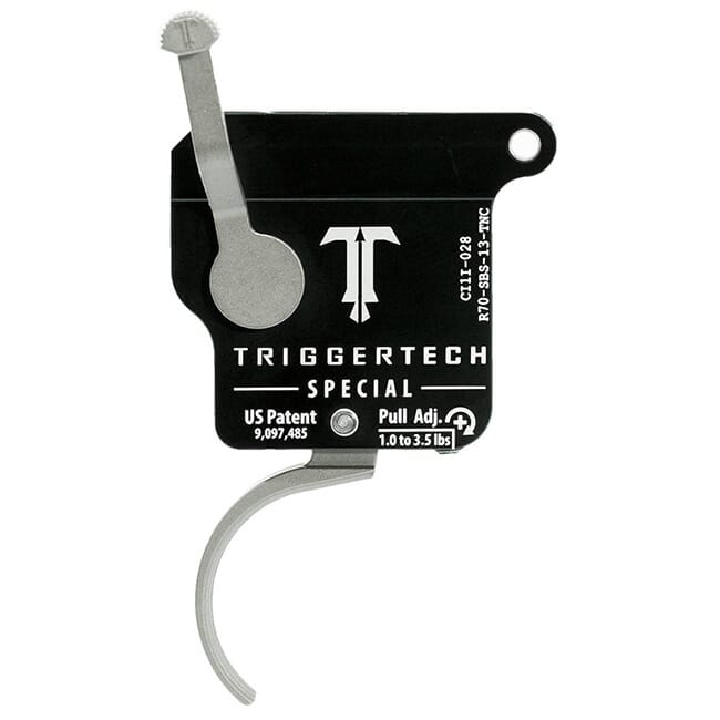 TriggerTech Rem 700 Clone Special Curved Clean SS/Blk Single Stage Trigger R70-SBS-13-TNC