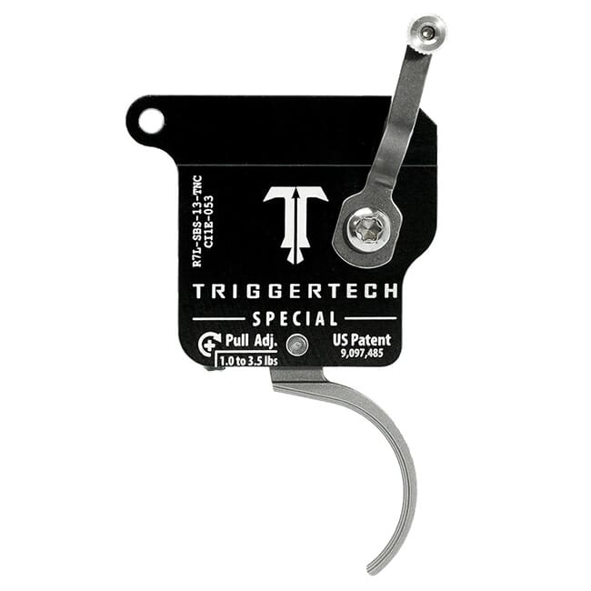 TriggerTech Rem 700 Clone LH Special Curved Clean SS/Blk Single Stage Trigger R7L-SBS-13-TNC