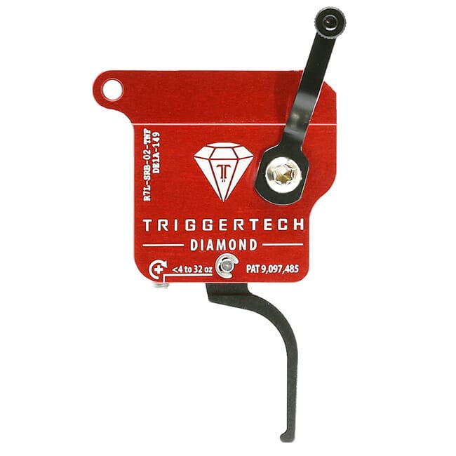 TriggerTech Rem 700 Clone LH Diamond Flat Clean Blk/Red Single Stage Trigger R7L-SRB-02-TNF