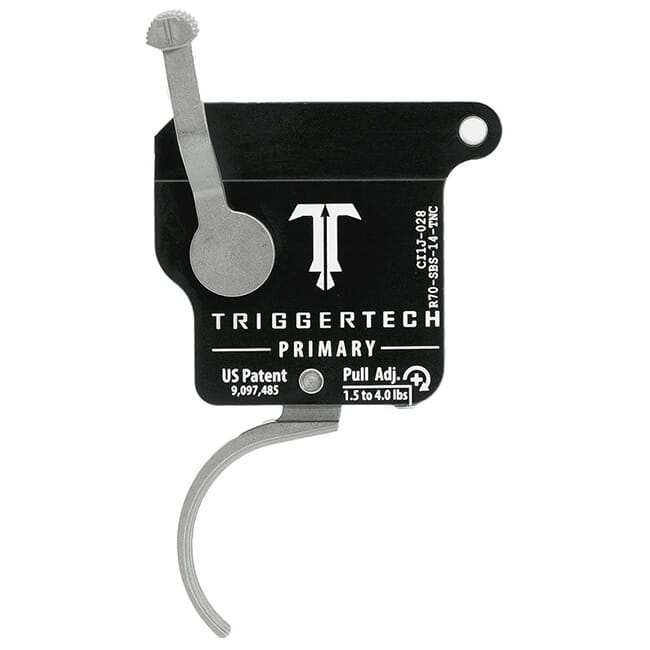 TriggerTech Rem 700 Clone Primary Curved Clean SS/Blk Single Stage Trigger R70-SBS-14-TNC