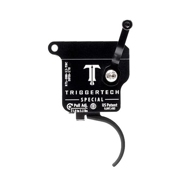TriggerTech Rem 700 Factory LH Special Curved Blk/Blk Single Stage Trigger R7L-SBB-13-TBC