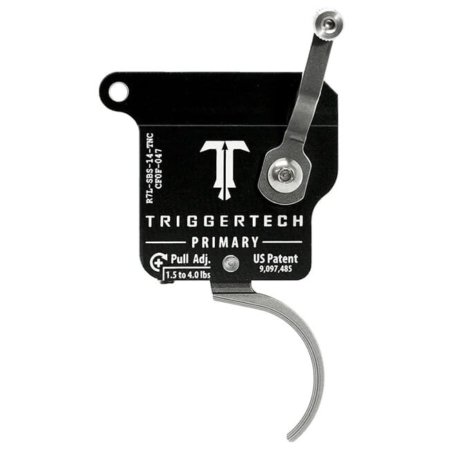 TriggerTech Rem 700 Clone LH Primary Curved Clean SS/Blk Single Stage Trigger R7L-SBS-14-TNC