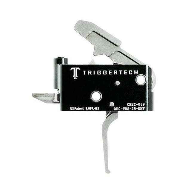 TriggerTech AR15 Adaptable Flat SS/Blk Two Stage Trigger AR0-TBS-25-NNF
