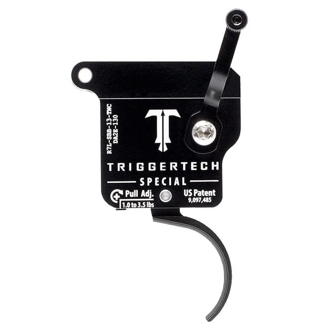 TriggerTech Rem 700 Clone LH Special Curved Clean Blk/Blk Single Stage Trigger R7L-SBB-13-TNC