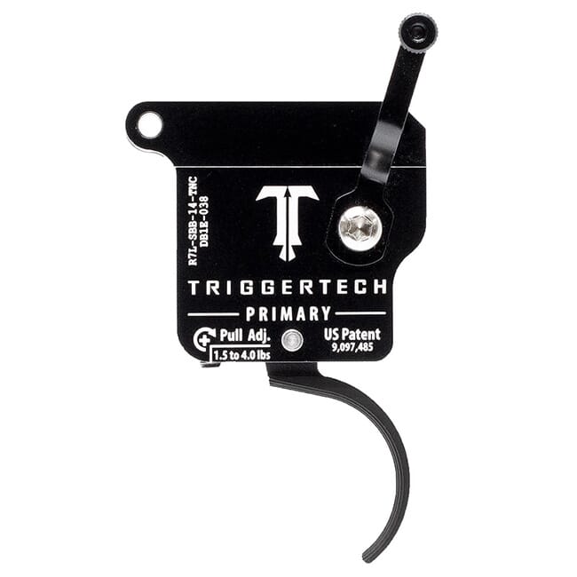 TriggerTech Rem 700 Clone LH Primary Curved Clean Blk/Blk Single Stage Trigger R7L-SBB-14-TNC