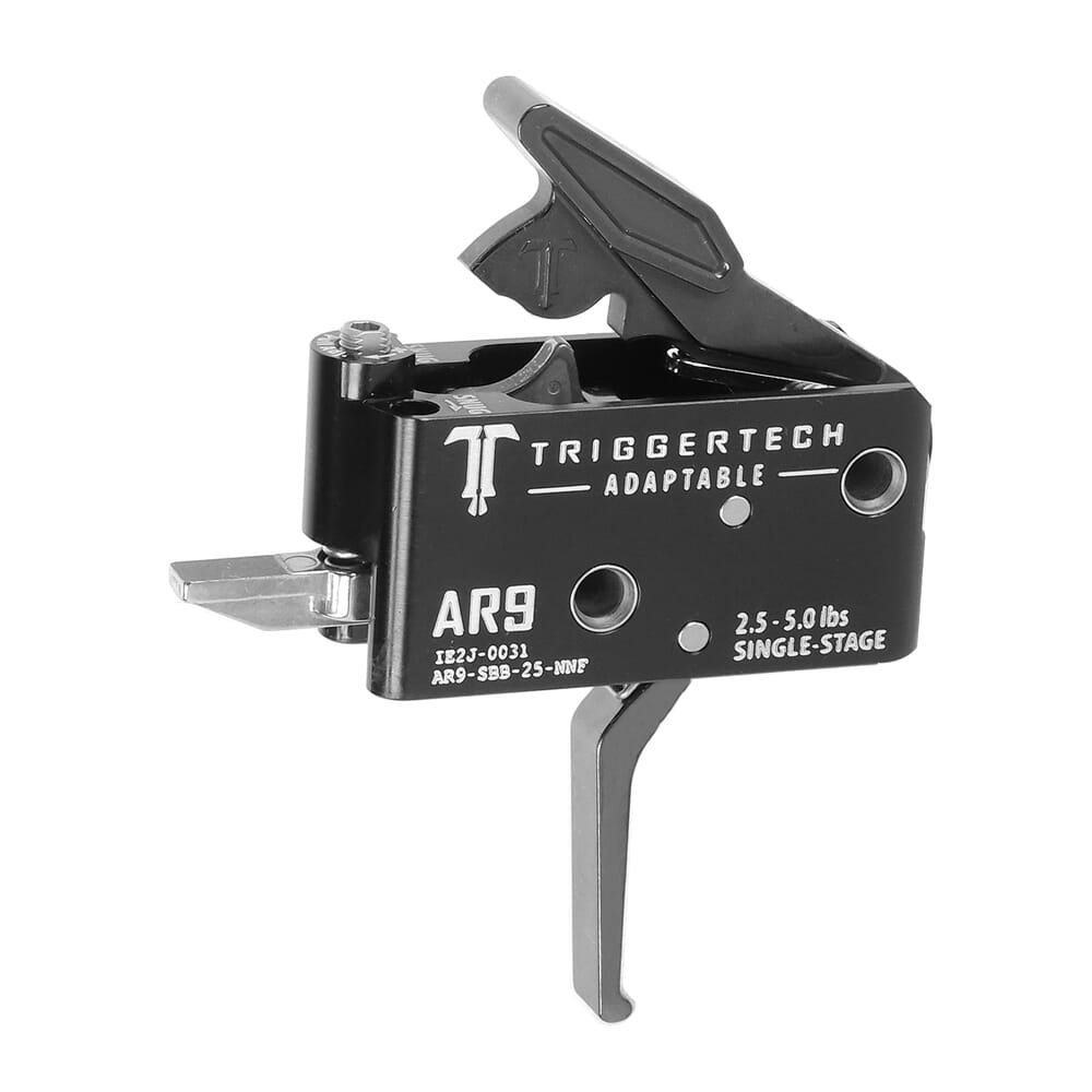 TriggerTech AR9/MPX/FX9 Single Stage Black/Black Adaptable Flat 2.5-5.0 lbs Trigger AR9-SBB-25-NNF