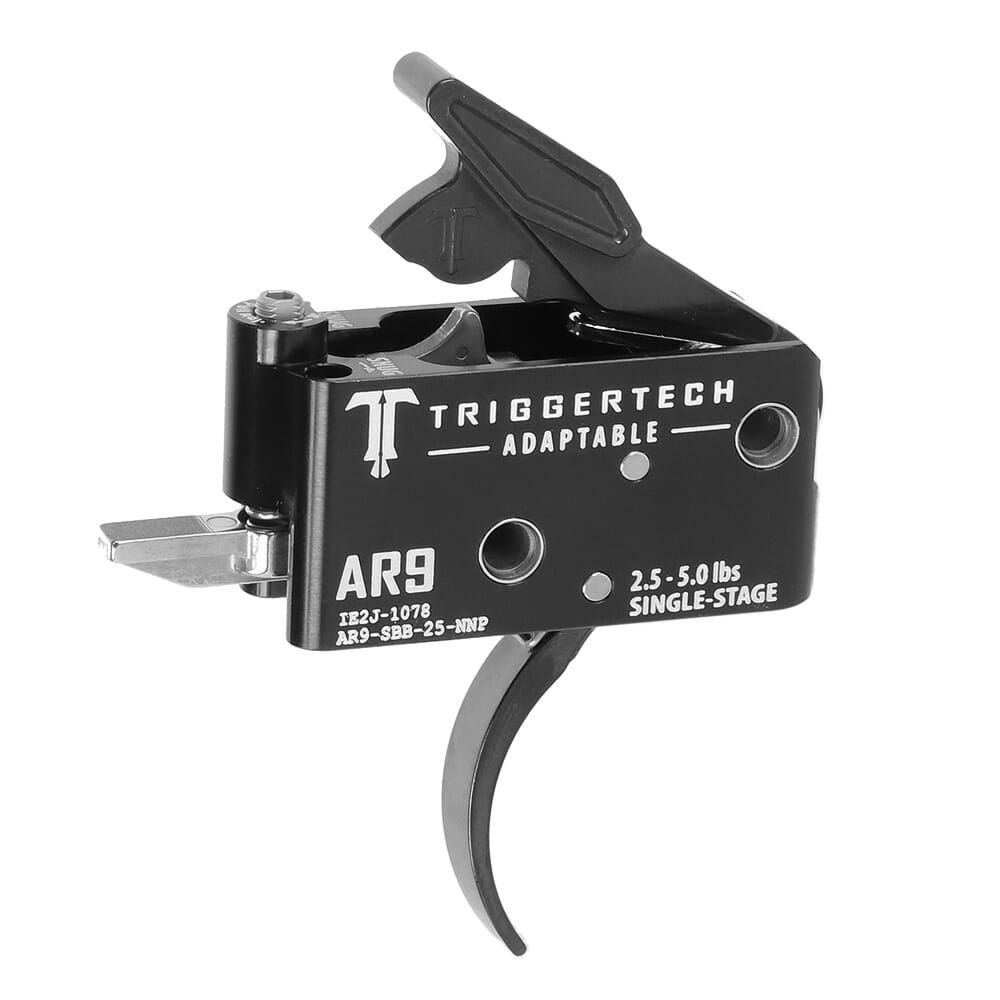 TriggerTech AR9/MPX/FX9 Single Stage Black/Black Adaptable Pro Curved 2.5-5.0 lbs Trigger AR9-SBB-25-NNP