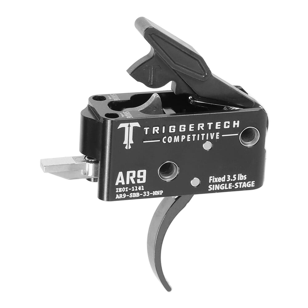 TriggerTech AR9/MPX/FX9 Single Stage Black/Black Adaptable Pro Curved 2.5-5.0 lbs Trigger AR9-SBB-33-NNP