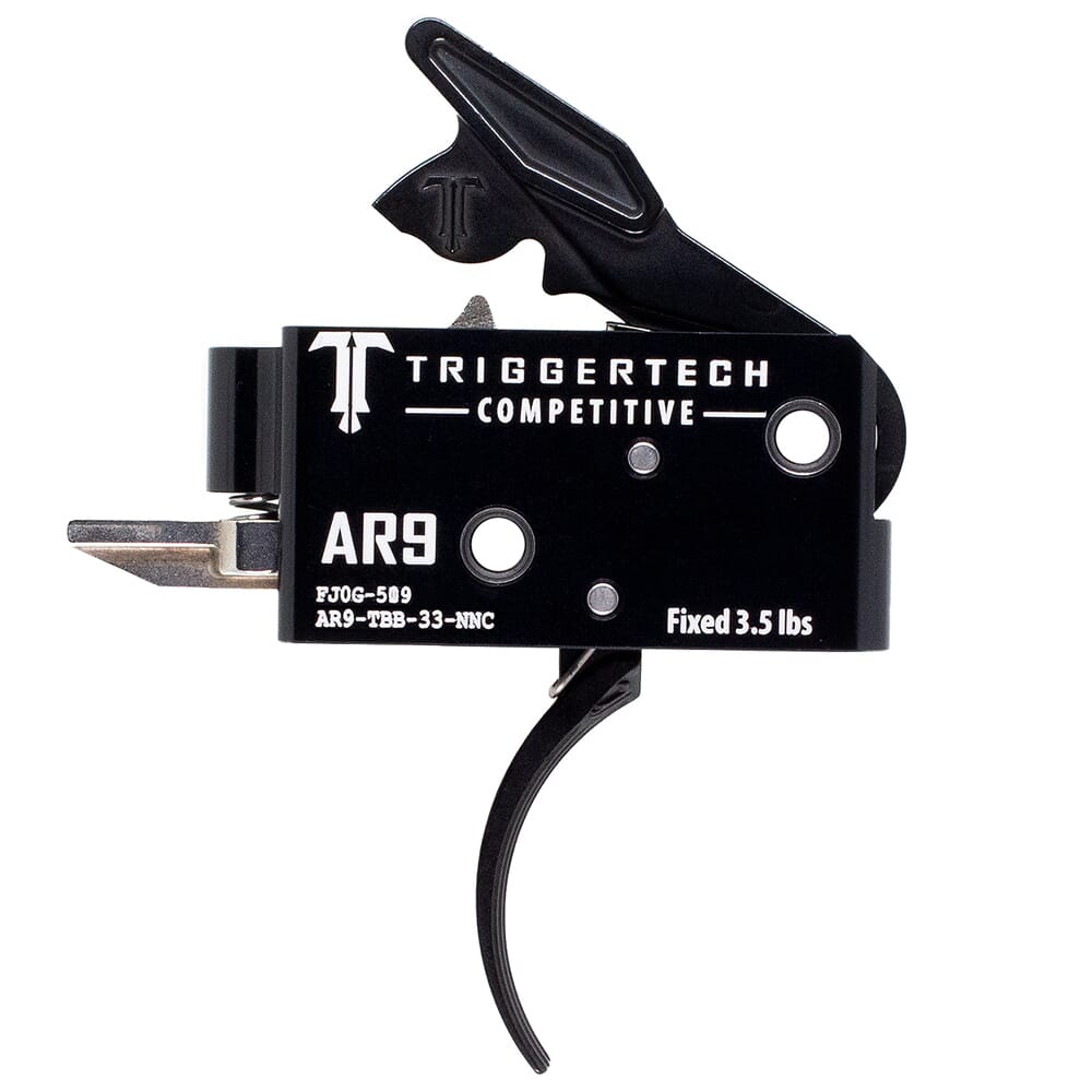 TriggerTech AR-9 Two Stage Competitive Curved Black 3.5 lbs Trigger AR9-TBB-33-NNC